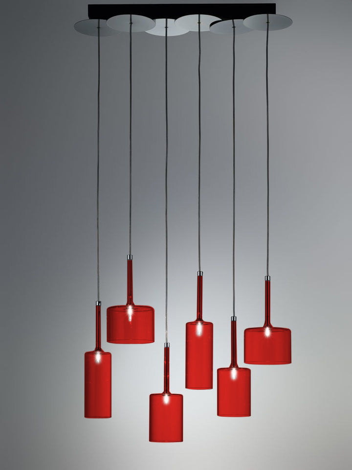 Spillray 6 Light Pendant - Red