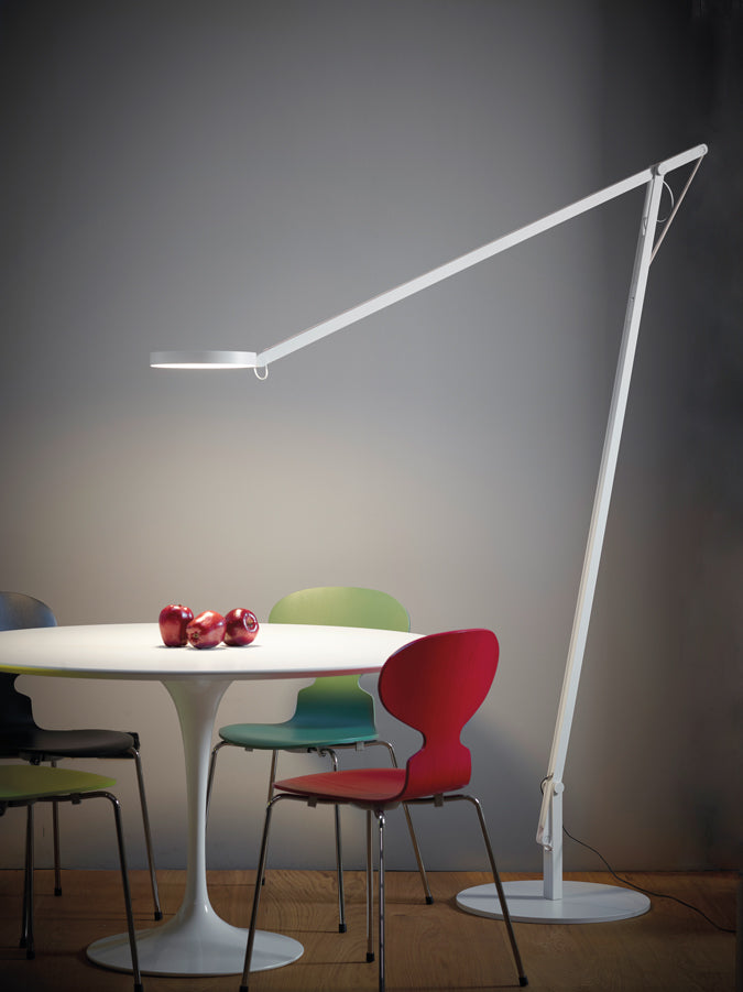 String XL White Floor Lamp - Silver Cable